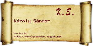 Károly Sándor névjegykártya