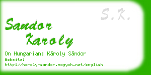 sandor karoly business card